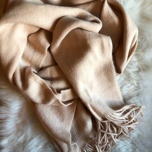 ASOS Long Tassel Scarf in Super Soft Pink Knit